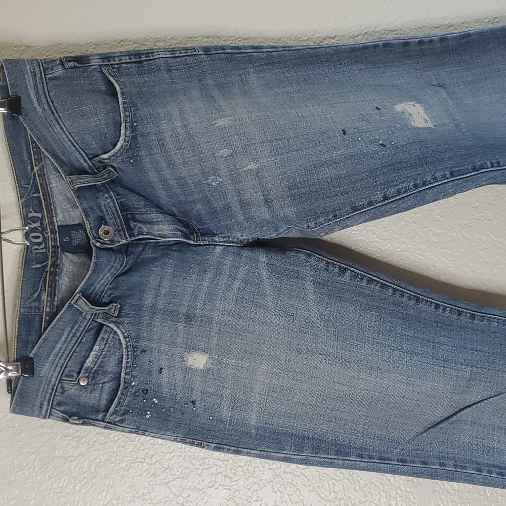 🦋 5 for $15 VINTAGE ROXY BEADED AND EMBROIDERED JEAN SIZE 5